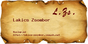 Lakics Zsombor névjegykártya